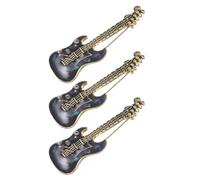 Hemobllo 3pcs Enamel Electric Guitar Brooch Pins Set with Rhinestone Decoration, Music Instrument Lapel Badges for Jackets, Hats, Backpacks - Unisex British Vintage Style Accessories