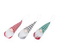 Hemobllo 3Pcs Faceless Man Doll Ornaments Striped Knit Holiday Decor Charming Christmas Tree Pendant Decorations for Festive Home Display