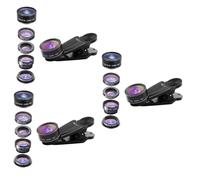 Hemobllo 3pcs Fish-eye Super Wide Angle Macro Teleconverter Lenses Kit for Mobile Photography Compatible Smartphone Camera Lens Attachments