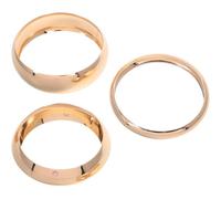 Hemobllo 3pcs Golden Iron Bangle Bracelets Set for Women, Wide Chunky Stackable Cuff Bracelets with Versatile Simplicity and Statement Design, Minimalist and Trendy Plain Circle Wrist