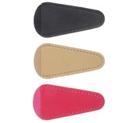 Hemobllo 3pcs Hair Scissors Cover Set with Leather Case Black Rosy Beige, Hairdressing Tool Protective Sheath for Barber Accessories