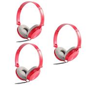 Hemobllo 3pcs Headphones Wired over Ear Headphones Built-in Microphone Volume Control for Gym Portable for Pc Laptop Tablet Random Pad