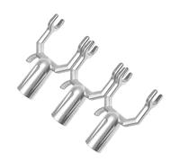 Hemobllo 3pcs Home Clothes Pole Fork Heads, Aluminium Alloy Hook Set | Double-prong Support, Pole-end Hole up 1.90cm, Silver Replacement Parts for Dorm Use