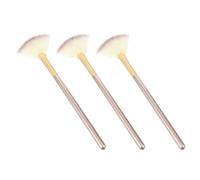 Hemobllo 3pcs Makeup Brush Set with Fan Shaped Highlighter Brush Small Size for Precision Cosmetic Application Suitable for Professional and Travel Use