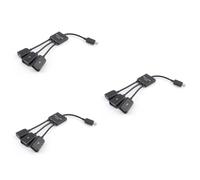 Hemobllo 3pcs Micro USB Hub Male to Female Double USB Host Otg Adapter Cable for Extension