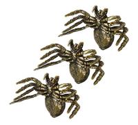 Hemobllo 3Pcs Mini Brass Spider Statues Realistic Metal Figurines for Home Study Desk Fireplace Vintage Insect Decor Collectible