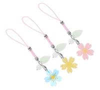 Hemobllo 3pcs Multi-functional Resin Phone Charm Strap with Cherry Blossom Design Resistant to Fading Decorative Phone Chain for Carrying and Decorating Headphones Or