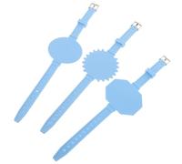 Hemobllo 3pcs Nurse Silicone Memo Wristbands Reusable Writable Erasable Notepad Wristbands with Blue Oval, Serrated, and Square Designs for Work and Daily Nurse Accessories