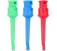 Hemobllo 3pcs Nylon Spring Test Hook Clips Multimeter Grabber Test Leads Set with Red Blue Green Mini Electrical Circuit Probes for Electronics Testing