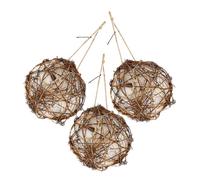 Hemobllo 3pcs Outdoor Hummingbird Nest with Wood and Cotton Materials, Spherical Three-piece Design, Convenient for Hanging and Placement, Gifts for Bird Lovers in Indoor Courtyard Gardens