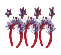 Hemobllo 3pcs Patriotic Stars Headband Set for Independence Day Lightweight Glitter Felt Material, Stable Fit, for Fourth of July Parades and Festive Celebrations