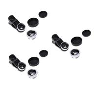 Hemobllo 3pcs Phone Camera Wide Angle Fisheye Lens Clip Professional Macro Lens for Smartphones Fit Enhanced Photography for Landscapes and Close-ups Silver