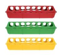 Hemobllo 3pcs Plastic Poultry Feeder with Multi-slot Design for Pigeons and Birds, No Waste Food Dispenser Providing more Space, for Cage Mounted Feeding Random Color