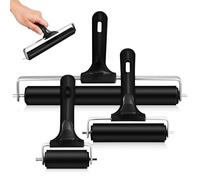 Hemobllo 3pcs Printmaking Rollers Set - Rubber Brayer Rollers for Crafting, Stamping, and Gluing - Sizes 6cm, 10cm, 20cm - Multi-Purpose Art Tool for Printmaking and Mosaic Crafting