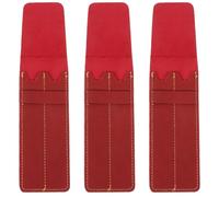 Hemobllo 3pcs Pu Leather Vintage Matte Pen Sleeve Set Dual Pen Protector Pouch in Wine Red Reusable for Nurses and Doctors