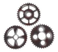 Hemobllo 3pcs Retro Gear Pendant Wooden Wall Decor for Home and Bar