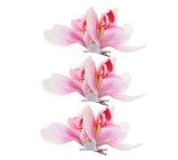 Hemobllo 3pcs Tropical Floral Hair Clips Realistic Cymbidium Hair Barrettes For Beach Vacations And Bridal Hair Accessories