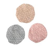 Hemobllo 3Pcs Waterproof Shower Caps Double Layer Fast Dry Bathing Cap for Spa and Face Cleaning with Elastic Band Lightweight Polyester PEVA