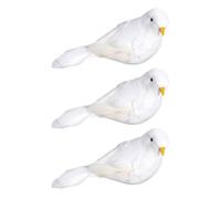 Hemobllo 3pcs White Dove Figurine Garden Decor with Tail for Plants