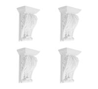 Hemobllo 4 Pack Ornate Moulding Corbels Pu Carved Applique Corner Trim for Ceiling Cornice European Style Decorative Onlays for Wall Doorway Home Living Decoration 8.07 X 5.31 X 12.60 in