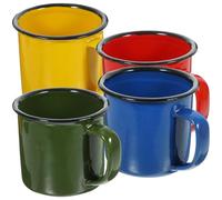 Hemobllo 4-Pack Premium Thickened Enamel Mugs, Retro Tin Cups for Camping, Travel & Garden, Small Metal Espresso Coffee Cups for Kids & Picnic, Shatterproof Drinking Tumblers (Assorted Colours)