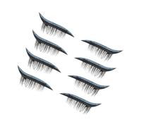 Hemobllo 4 Pairs Blue Glitter Eyelash Stickers Dense Vivid Reusable False Lashes Decorative Decals for Stage Makeup and Eye Art