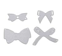 Hemobllo 4 Pcs Bowknot Die Cutting Stencil Set Bow Die Cut Carbon Steel Silver Embossing Cutting Tools for Handmade Time Decoration