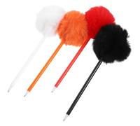 Hemobllo 4 Pcs Cute Plush Ballpoint Pens Set Smooth Writing Fluffy Novelty Pens for Students and Teachers School Supplies for Journaling and Office Use
