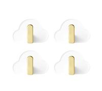 Hemobllo 4 Pcs No-Punch L-Shape Hooks White Abs Cloud Shape Adhesive Wall Hooks Strong Load-Bearing for Bathroom and Kitchen Bag Hanging