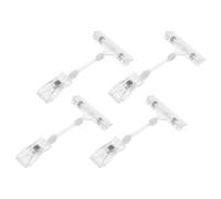 Hemobllo 4 Pcs Shelf Advertising Clips, Pop Price Tag Holders with Double-Sided Clamp, Crystal Material Retail Display Stands for Supermarket and Store