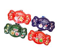 Hemobllo 4 Pcs Tinplate Candy Boxes Cookie Jar Lockable Storage for Small Items Lovely Unique Christmas Party Decorated with Santa Claus Snowman Elk Patterns Assorted style