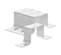 Hemobllo 4 Pieces Flat Mount Rail Brackets M5 U-Shaped Copper Strap Post Ties Square Pipe Clamps for Deck Fence Post Tie and Bed Rail Fixing