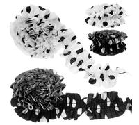 Hemobllo 4 Rolls Ruffle Fabric Strip Ruffle Trim Chiffon Edge Trim for Craft Projects and Decorating Skirts, Embellishing Clothing