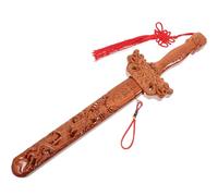 Hemobllo 40cm Carved Wood Sword Wall Pendant Decorative Chinese Style Peach Wood Engraving Sword Home Wall Ornament Festival Craft Home Décor Accent