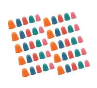 Hemobllo 40pcs Reusable Rubber Finger Covers Finger Guards for Writing Counting Sewing Non-Slip Grippy Fingertip Pads in Light Blue Green Red Sky Blue Tangerine for Office and Craft Tasks