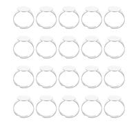 Hemobllo 40pcs Stainless Steel Round Rings Base Setting with Cabochon Tray Bezel, Versatile Design and Resistance to Wear for Jewelry Making and Gifting