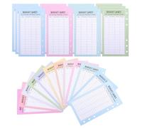 Hemobllo 48 Sheets A6 6-Hole Saving Challenge Binder Sheets for Cash Recording and Budget Tracking Practical Money Saving Envelopes for 30-Day and 52-Week Office Budget Planner