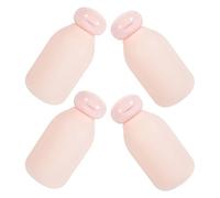 Hemobllo 4pcs 100ml Pink Refillable Travel Toiletry Bottles Set with Flip Cap, Soft Matte Squeeze Bottles for Shampoo, Lotion, and Conditioner, Small Travel Containers for Personal Care