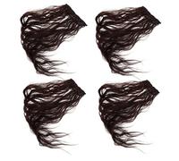 Hemobllo 4pcs 20-inch Long Wavy Curly Synthetic Hairpieces for Women Clip-in Hair Extensions Volumizing Thick Hair Topper Natural Look Dark Brown for Thinning and Party Use