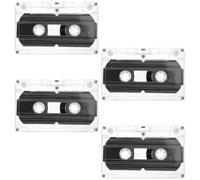 Hemobllo 4pcs 30 Minute Blank Cassette Tapes with Plastic Case for Portable Audio Recording and Music Appreciation Suitable for Men and Women in Retro Style