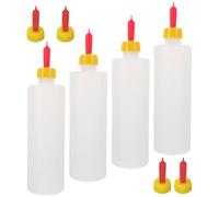 Hemobllo 4pcs 400ml Lamb Feeding Bottles with 4 Short 5.8x3cm Nipples Livestock Milk Bottles for Goats Small Animal Feeding Tools