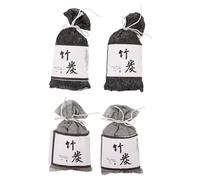 Hemobllo 4pcs Activated Bamboo Charcoal Odor Absorber Bags Car Deodorizer and Room Dehumidifier Moisture Absorbers for Home New House Air Purifying