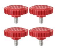 Hemobllo 4pcs Adjustable Thread Leveling Feet with Shockproof Plastic Pads for Electronic Scales and Furniture, M8 Screw-on Heavy Duty Red Plastic Base Supports, Suitable for 60-200kg Floor