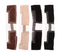 Hemobllo 4pcs Adjustable Velvet Wig Grip Bands T-shaped Elastic Non-slip Hair Bands for Secure Wig Installation Breathable Lace Front Caps in Black Brown Beige