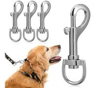 Hemobllo 4pcs Alloy Lanyard Snap Hook Dog Leash Clips Swivel Multi-purpose Silver Metal Hooks for Pet Supplies and Decorations