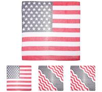 Hemobllo 4pcs American Flag Hair Bands Set with Elastic Cross Headbands and Large Star Print Hair Hoops Red Blue Fashion Headwraps for Women