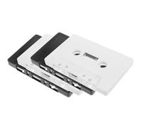 Hemobllo 4pcs Blank Cassette Tapes DIY Wall Decoration Set Hard Case, Black and White Retro Audio Tape Accessories for Handcraft and Party Decor