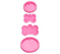Hemobllo 4pcs Bone Shaped Silicone Mold Keychain Moulds Set Non-Stick Material for DIY Epoxy Pendant Making and Crafting Accessories