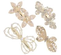 Hemobllo 4pcs Butterfly Hair Barrettes Flower Hair Clips Metal Chic Shiny Accessories with Charming Appearance Highlight Appearance for Taking Pictures