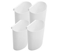 Hemobllo 4pcs Cart Cup Holder Hanging Buckets White Plastic Multi-purpose Small Storage Bins for Beauty Salon Trolley Portable and Space Saving
